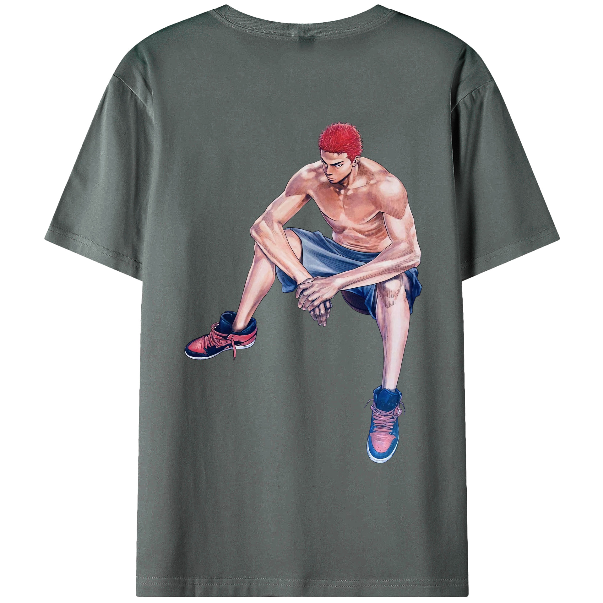 （画像用） SLAM DUNK／スラムダンク 綿100％ メンズ半袖Tシャツ（バックプリント） 通気性